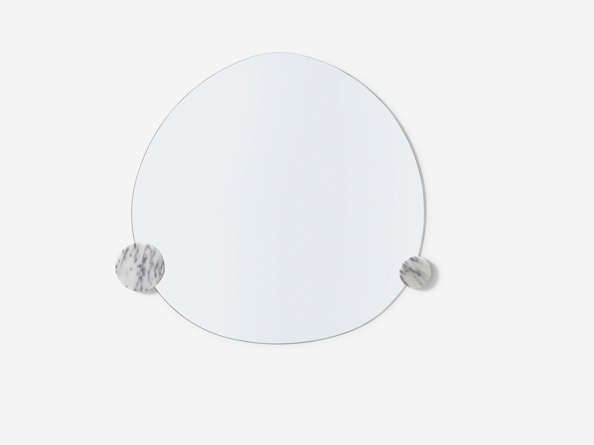 Large wall mirror with white marble knobs bottom view